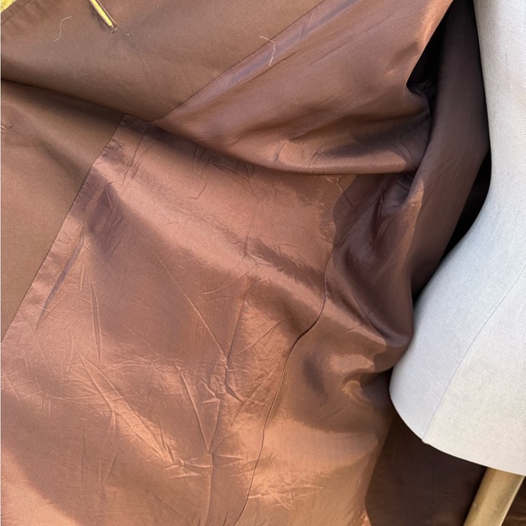 Belted Ralph Lauren Sz L Brown Polished Satiny Corduroy Trim Coat Jacket - Picture 8 of 12